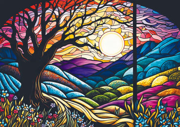 Trefl Stained Glass Sunset 1000 Piece Puzzle