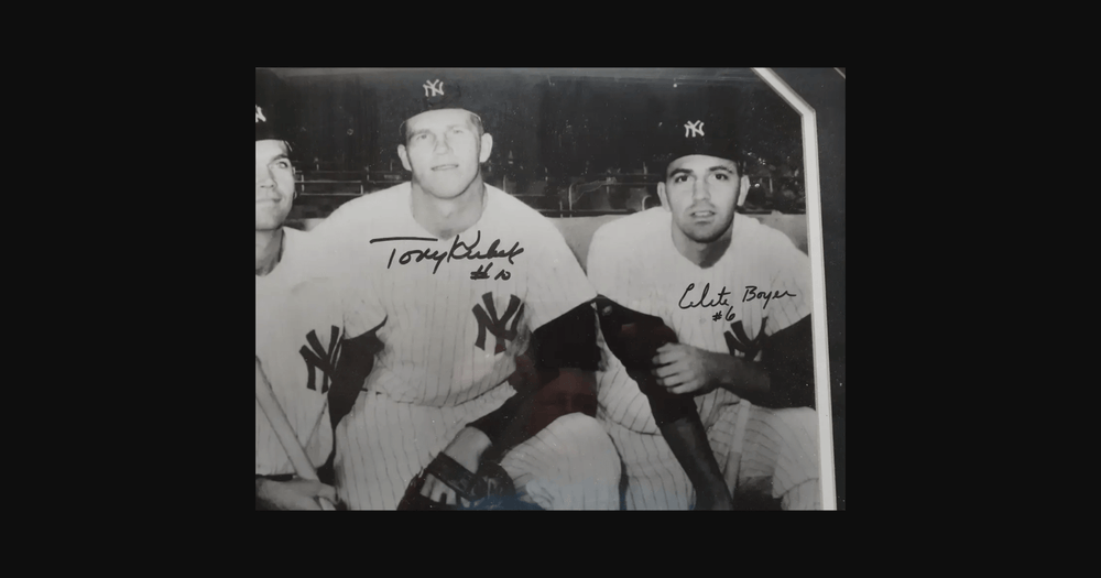 1961 NY Yankees - World Series Champion - Signed Infield- 3 Signatures framed with Coa (Online Order Only)