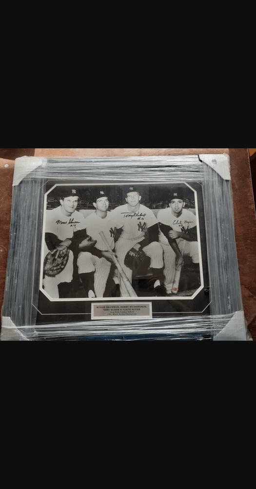 1961 NY Yankees - World Series Champion - Signed Infield- 3 Signatures framed with Coa (Online Order Only)