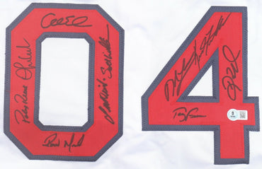 "2004 World Series Champions" Jersey Signed By (10) With Orlando Cabrera, Pokey Reese, Keith Foulke, Terry Francona (Beckett) Boston Red Sox