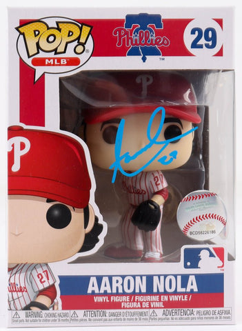 Aaron Nola Signed Phillies #29 Funko Pop! Vinyl Figure (Beckett) (Online Order Only)