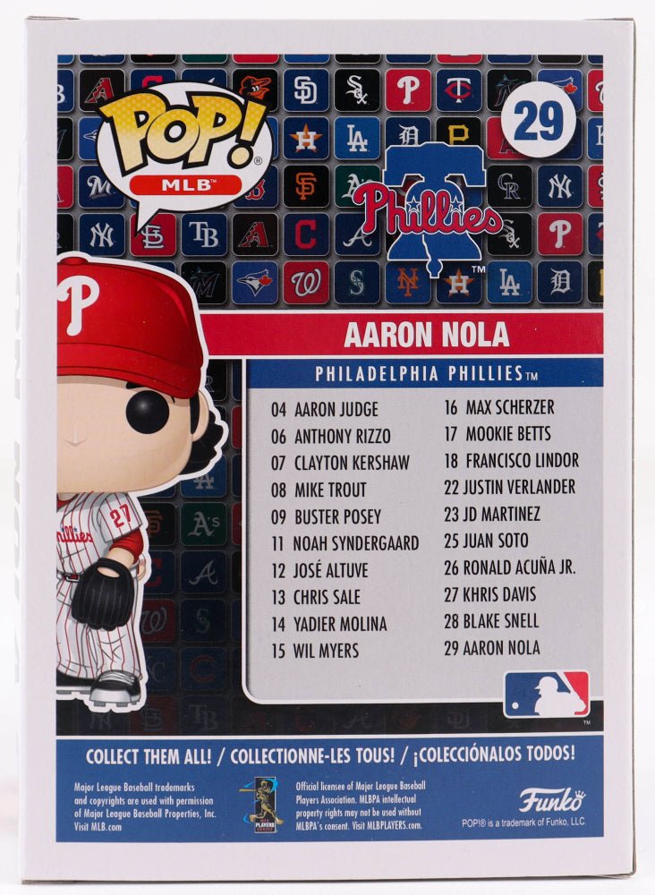 Aaron Nola Signed Phillies #29 Funko Pop! Vinyl Figure (Beckett) (Online Order Only)