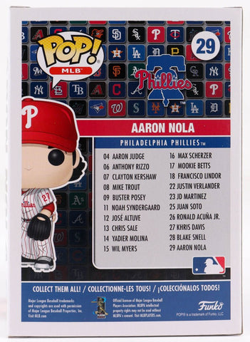 Aaron Nola Signed Phillies #29 Funko Pop! Vinyl Figure (Beckett) (Online Order Only)