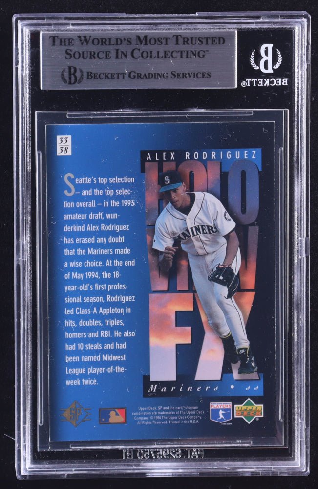 Alex Rodriguez Signed 1994 SP Holoviews #33 RC (BGS) Rookie Card (Online Order Only)