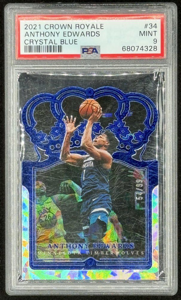 Anthony Edwards 2021-22 Crown Royale Crystal Blue #34 #54/99 (PSA 9) (Online Order Only)
