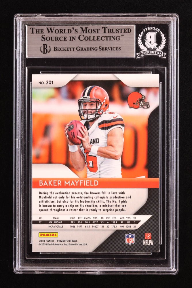 Baker Mayfield Signed 2018 Panini Prizm #201 RC (BGS) Rookie Card (Online Order Only)