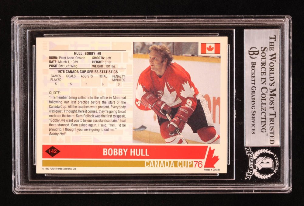 Bobby Hull Signed 1992 Future Trends '76 Canada Cup #142 (BGS) Beckett (Online Order Only)