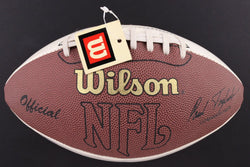 Boomer Esiason & Michael Lewis Signed LE NFL Super Bowl XXXVII Logo Football (Beckett) (Online Order Only)