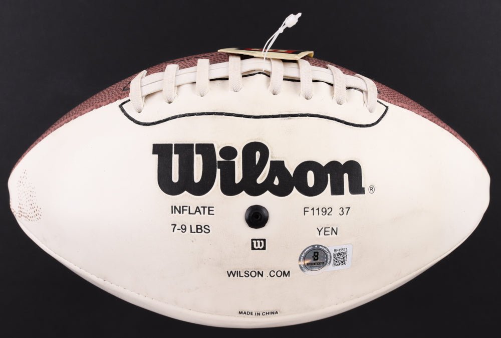 Boomer Esiason & Michael Lewis Signed LE NFL Super Bowl XXXVII Logo Football (Beckett) (Online Order Only)