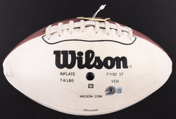 Boomer Esiason & Michael Lewis Signed LE NFL Super Bowl XXXVII Logo Football (Beckett) (Online Order Only)