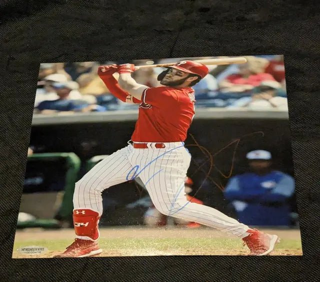 A Bryce Harper Philadelphia Phillies Rare Signed Autographed 8x10 Photo with COA (Online Order Only)