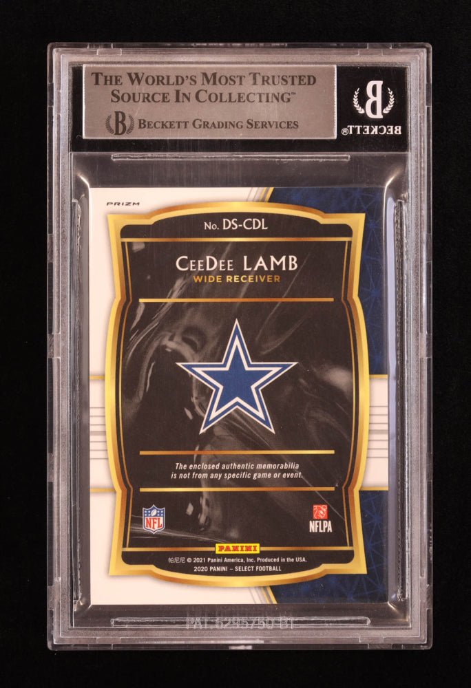 CeeDee Lamb Signed 2020 Select Draft Selections Memorabilia Prizm Red #7 RC (BGS) (Online Order Only)