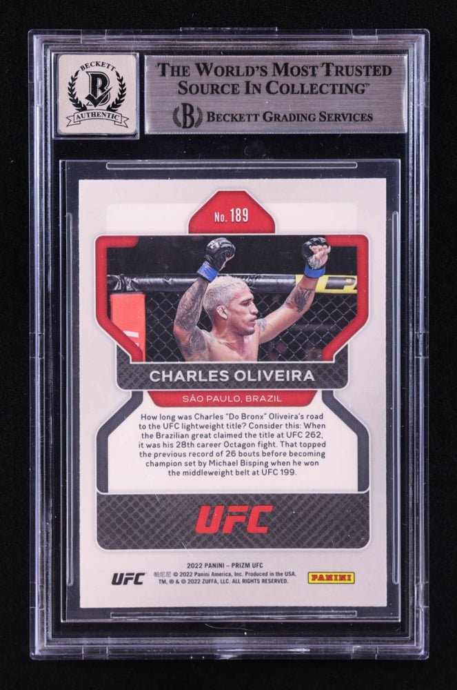 Charles Oliveira Signed 2022 Panini Prizm UFC #189 (BGS | Autograph Grade 10) (Online Order Only)