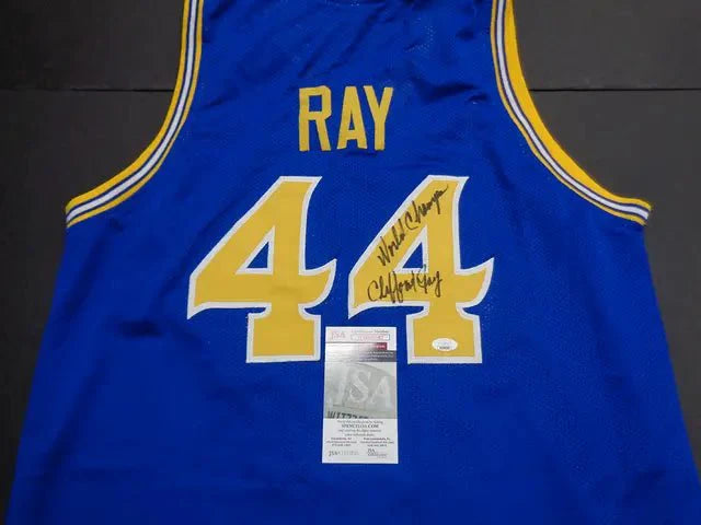 Clifford Ray Golden State Warriors Autographed & Inscribed Custom Basketball Jersey JSA W coa (Online Order Only)
