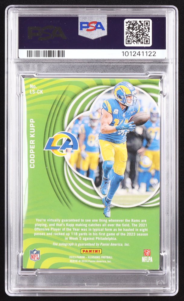 Cooper Kupp 2023 Panini Illusions Limelight Signatures Gold #6 #45/50 (PSA 7) Serially Numbered #45 / 50 (Online Order Only)