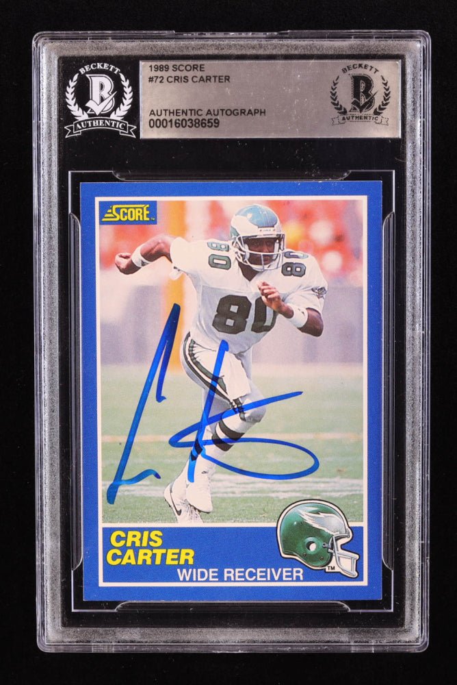 Cris Carter Signed 1989 Score #72 RC (BGS) (Online Order Only)