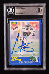 Cris Carter Signed 1989 Score #72 RC (BGS) (Online Order Only)