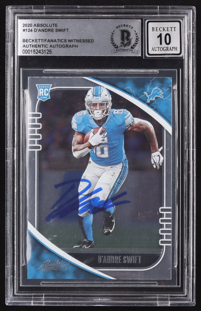 D'Andre Swift Signed 2020 Panini Absolute #124 RC (BGS) Beckett / Fanatics Witnessed (Online Order Only)