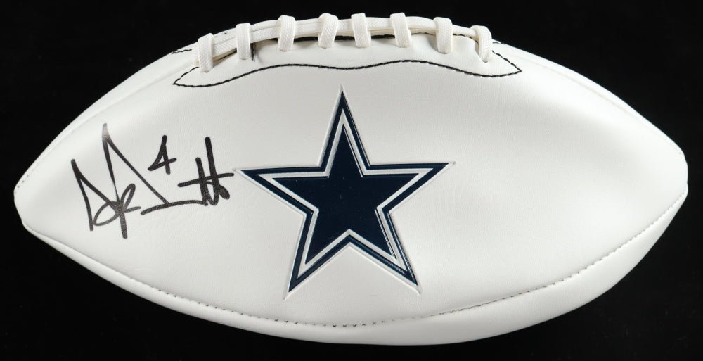 Dak Prescott Signed Cowboys Logo Football (Fanatics) (Online Order Only)