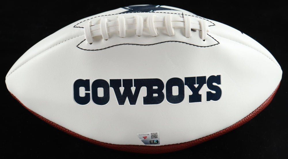 Dak Prescott Signed Cowboys Logo Football (Fanatics) (Online Order Only)