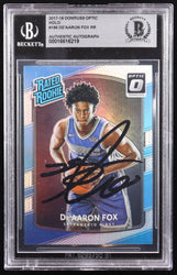 De'Aaron Fox Signed 2017-18 Donruss Optic Holo #196 RR RC (BGS) (Online Order Only)