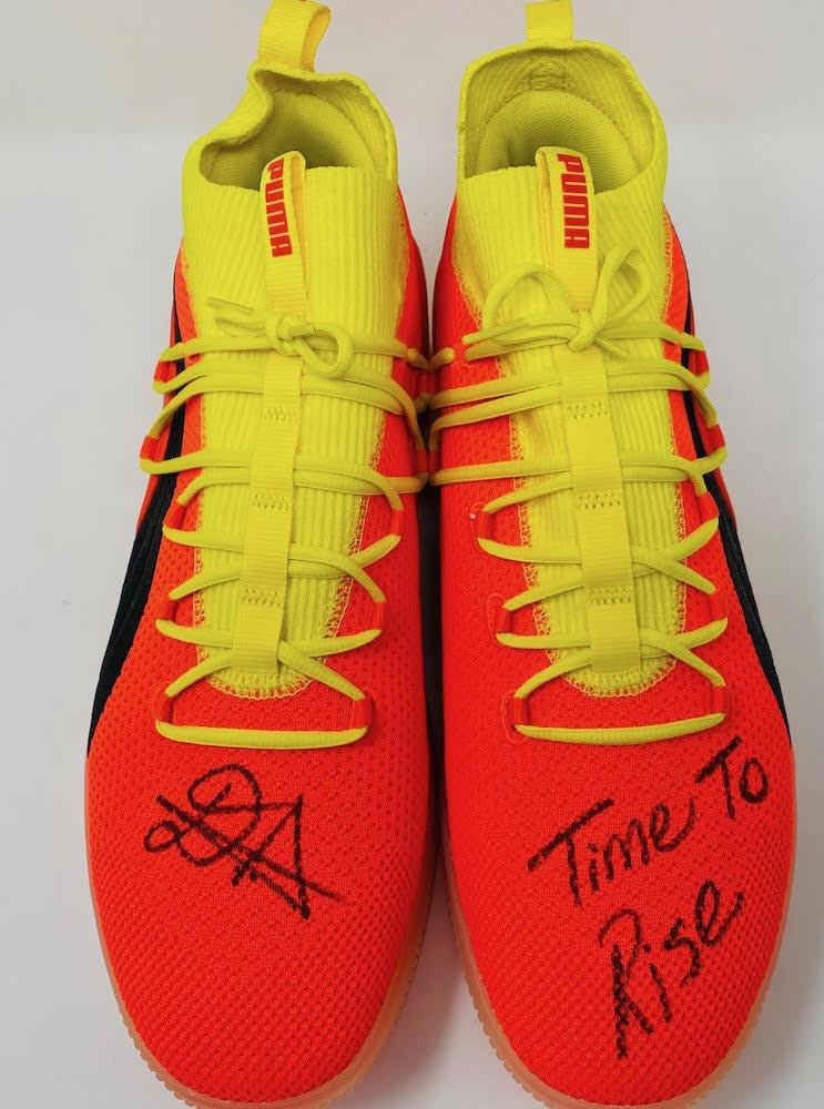 Deandre Ayton Signed Puma Clyde Basketball Shoes Inscribed "Time To Rise" (Game Day Legends & Steiner) Limited Edition #1/22 (Online Order Only)