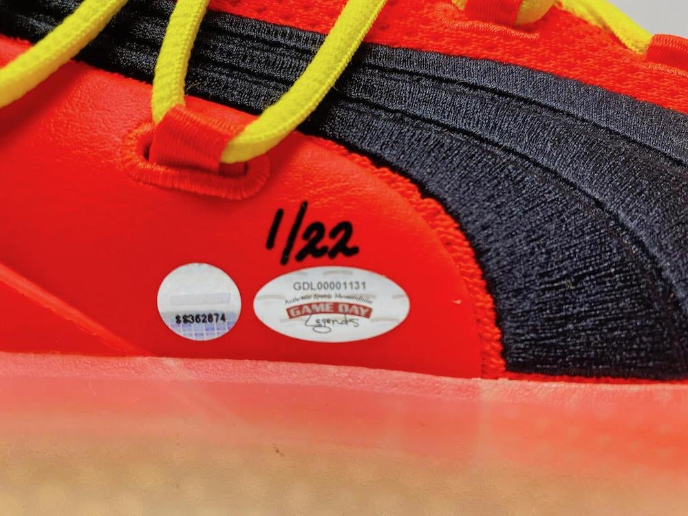 Deandre Ayton Signed Puma Clyde Basketball Shoes Inscribed "Time To Rise" (Game Day Legends & Steiner) Limited Edition #1/22 (Online Order Only)