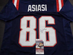 Devin Asiasi New England Patriots Autographed Custom Football Jersey JSA W coa (Online Order Only)