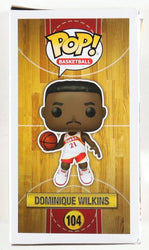 Dominique Wilkins Signed Hawks #104 Funko Pop! Vinyl Figure (JSA) (Online Order Only)