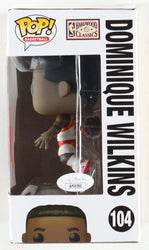 Dominique Wilkins Signed Hawks #104 Funko Pop! Vinyl Figure (JSA) (Online Order Only)