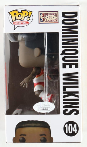 Dominique Wilkins Signed Hawks #104 Funko Pop! Vinyl Figure (JSA) (Online Order Only)