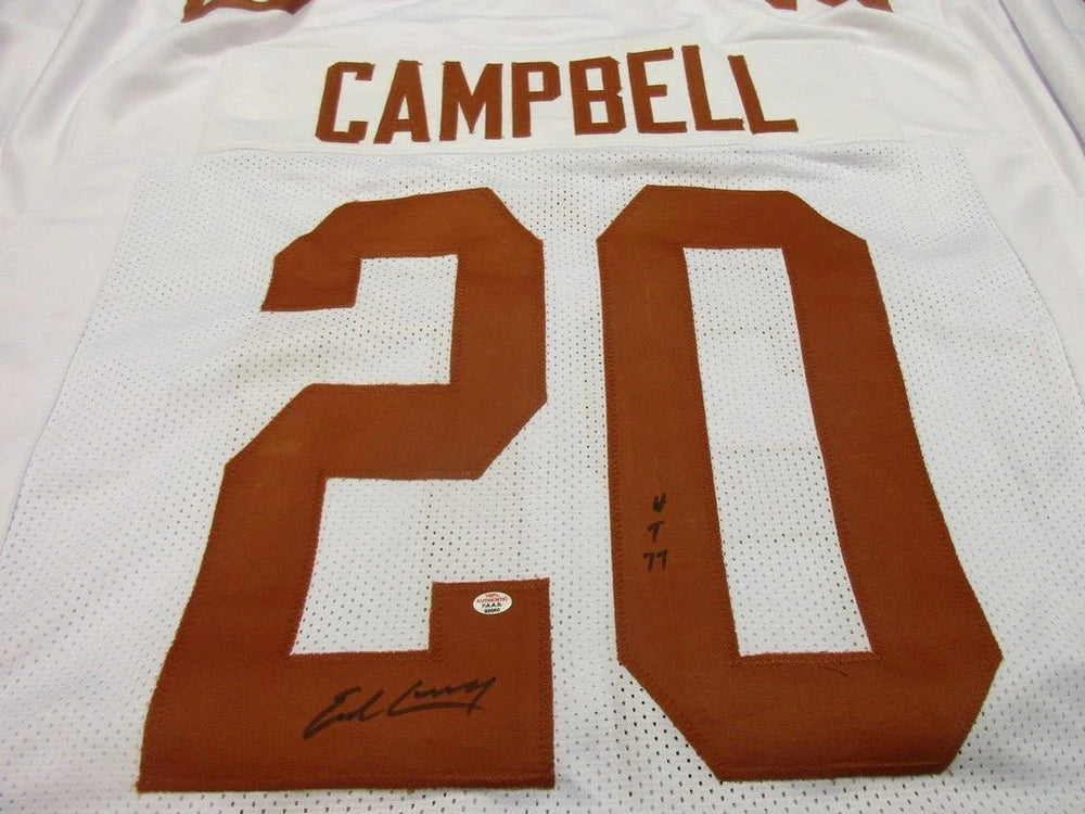 Earl Campbell of the Texas Longhorns signed autographed football jersey PAAS COA 060 (Online Order Only)