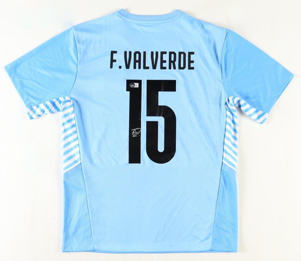 Federico Valverde Signed Jersey (Beckett) Uruguay National Football Team (Online Order Only)