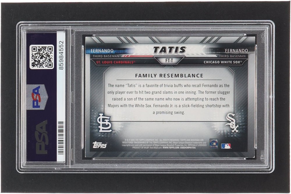Fernando Tatis Jr. & Fernando Tatis Signed 2016 Bowman Family Tree #FTT RC (PSA | Autograph Grade 10) (Online Order Only)