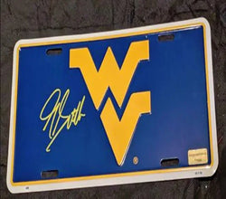 Geno Smith Signed West Virginia  License Plate EUA COA 115030 (Online Order Only)