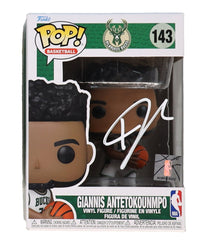 Giannis Antetokounmpo Signed Bucks #143 Funko Pop! Vinyl Figure (JSA) JSA Witnessed (Online Order Only)