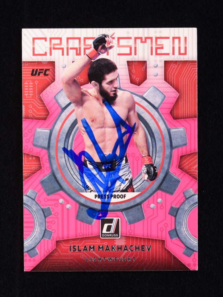 Islam Makhachev Signed 2022 Donruss UFC Craftsmen Press Proof Pink #3 (Beckett) (Online Order Only)