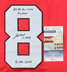 Jaleel McLaughlin Signed Jersey Inscribed "NCAA All-Time Rusher" & "8,166 Yards" (JSA) Youngstown State Penguins (Online Order Only)