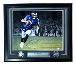 Jalen Hurts Signed Eagles Custom Framed Photo Display (JSA) JSA 22" by 27" (Online Order Only)
