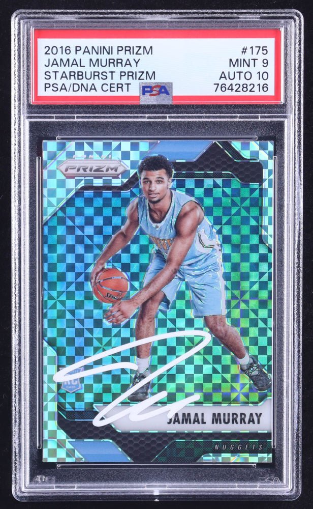 Jamal Murray Signed 2016-17 Panini Prizm Prizms Starburst #175 RC (PSA 9 | Autograph Grade 10) (Online Order Only)