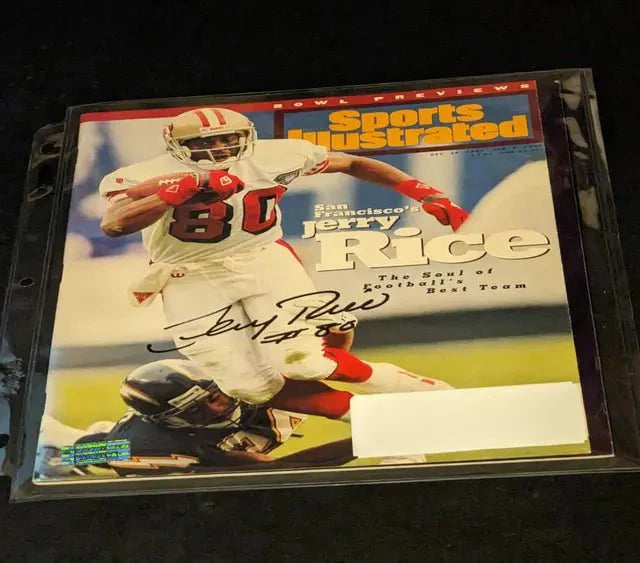 Jerry Rice autographed sports illustrated magazine with coa (Online Order Only)