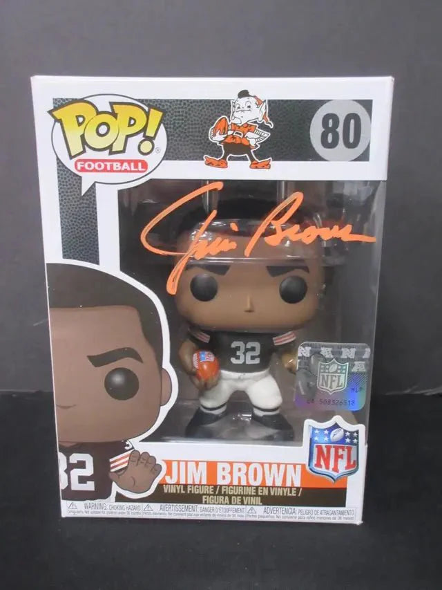 Jim Brown Signed Cleveland Browns  Funko Pop #80 Football Heritage COA 137429 (Online Order Only)