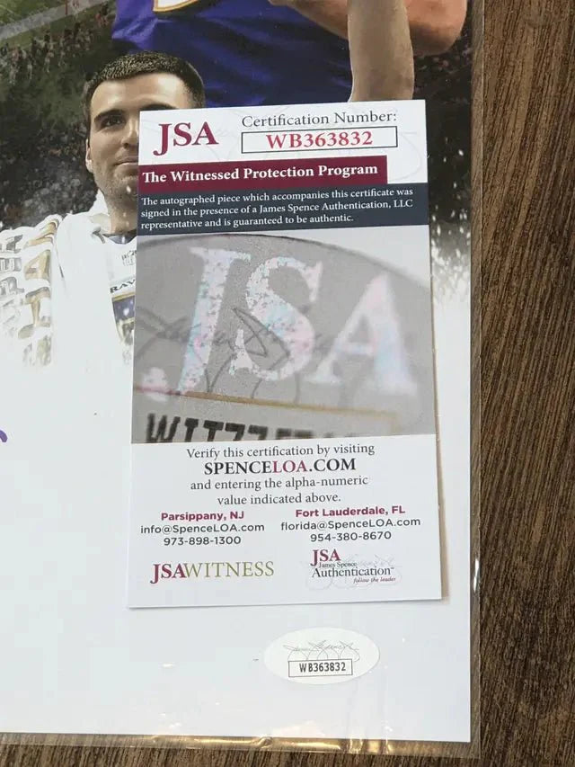 Joe Flacco 11x14 autographed photo with JSA COA (Online Order Only)