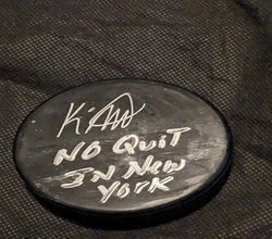 K'Andre Miller Auto Signed Hockey Puck with coa 114879 (Online Order Only)