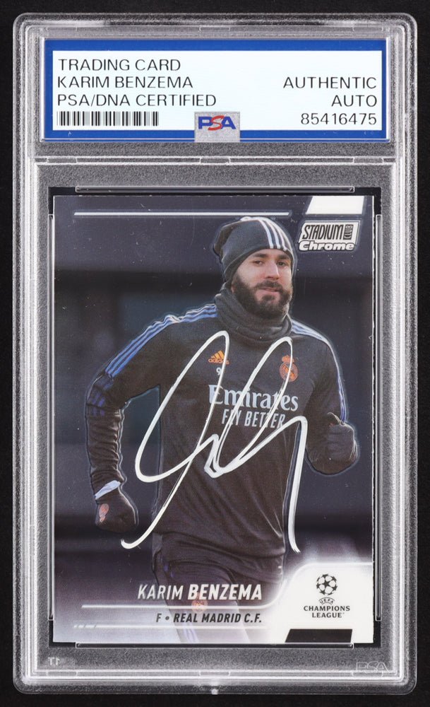 Karim Benzema Signed 2021-22 Stadium Club Chrome UEFA Champions League #68 (PSA) (Online Order Only)