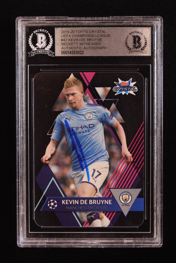 Kevin De Bruyne Signed 2019-20 Topps Crystal UEFA Champions League #42 (BGS) Beckett Witnessed (Online Order Only)