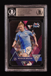 Kevin De Bruyne Signed 2019-20 Topps Crystal UEFA Champions League #42 (BGS) Beckett Witnessed (Online Order Only)
