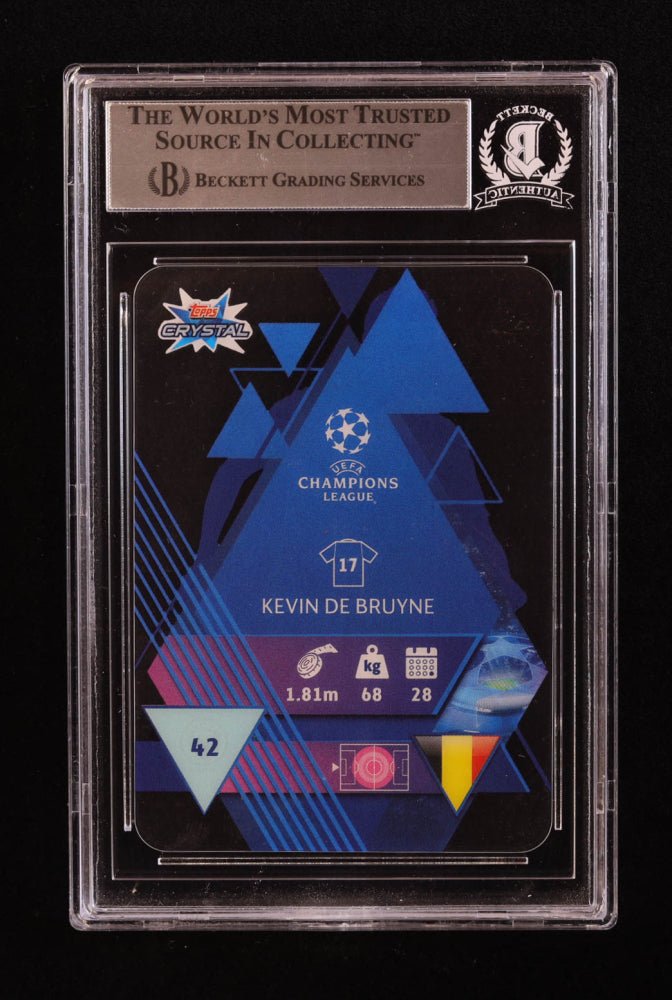 Kevin De Bruyne Signed 2019-20 Topps Crystal UEFA Champions League #42 (BGS) Beckett Witnessed (Online Order Only)