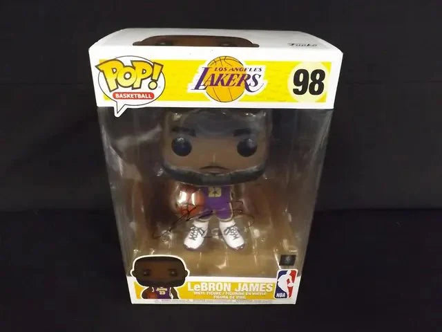 LEBRON JAMES SIGNED JUMBO LAKERS FUNKO 98 COA (Online Order Only)