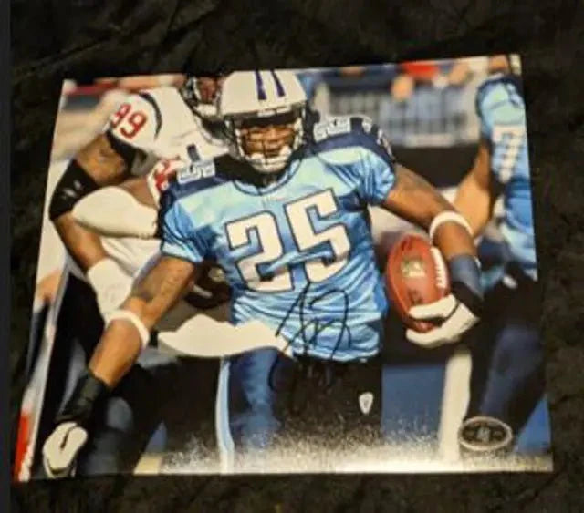 Lendale White Tennessee Titans  autographed 8x10 photo with coa sticker (Online Order Only)